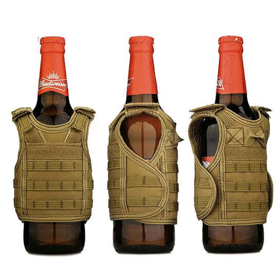 Tactical Beer Molle Vest Beverage Koozie Black