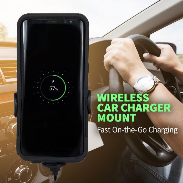 Qi Wireless Car Charger, AutoClamp 10W Qi Fast Charging Car Mount