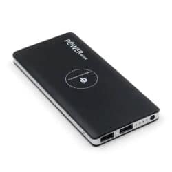 Portable Ultra Slim Power Bank with Qi Wireless Fast Charge – Black