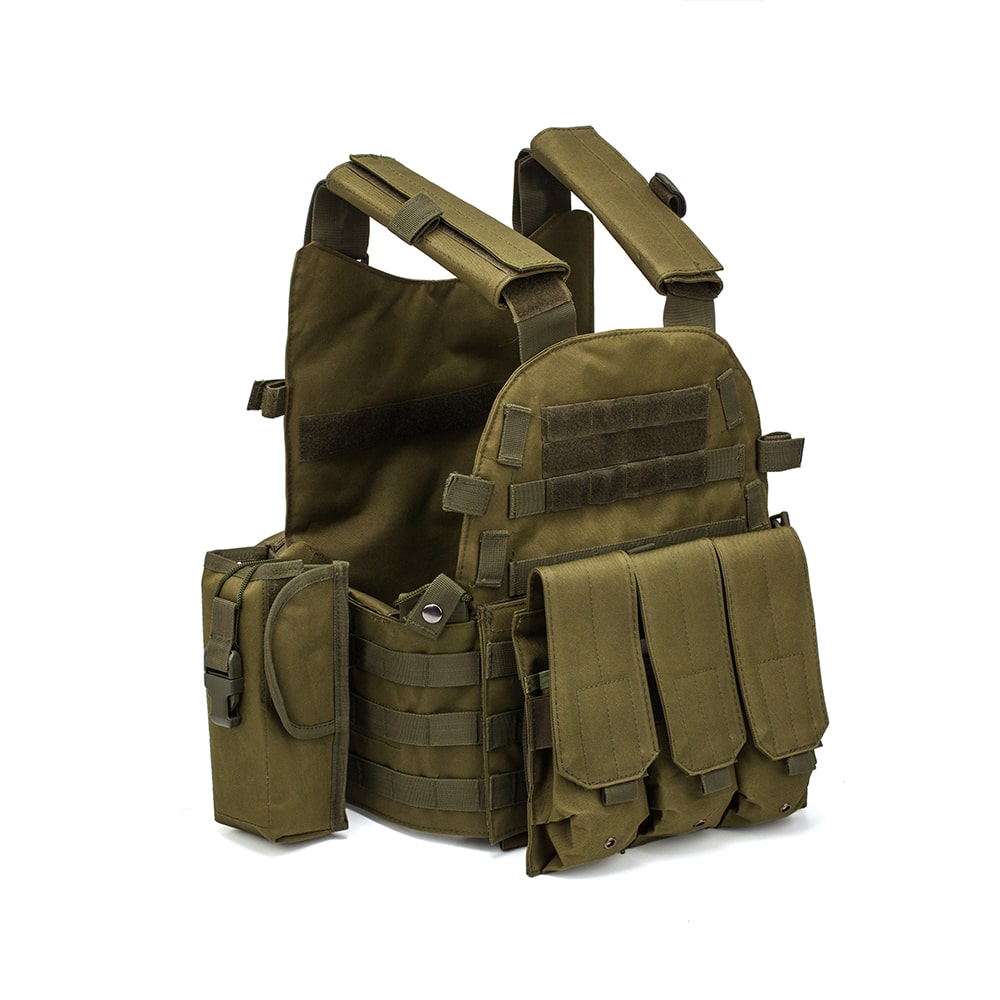 WO Military Tactical Vest Plate Carrier – Molle Style Vest With Pockets ...