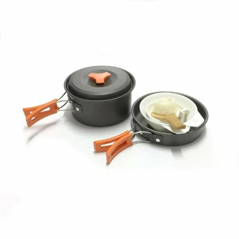 12pcs Camping Cookware Set - Lightweight * Aluminum Pots & Pans With Foldable Handles And Storage Bag For Hiking, Backpacking