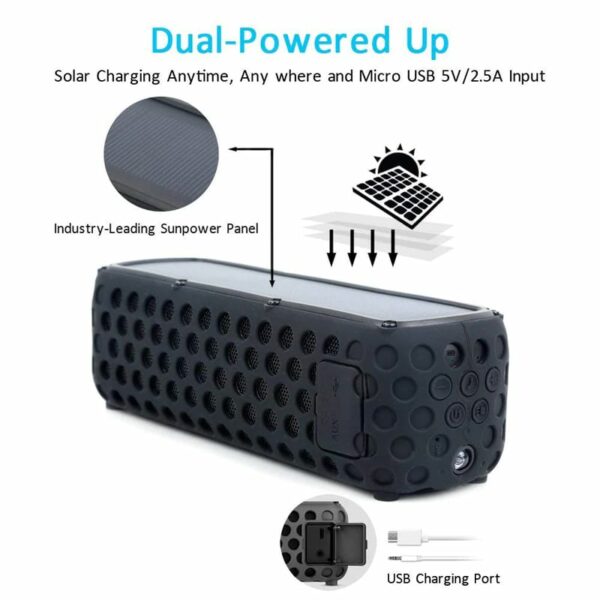 Durabox Outdoor Solar Powered Bluetooth Speaker Ultra Durable
