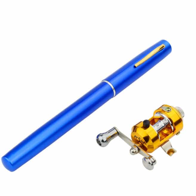 Collapsible Fishing Pole Pen Blue