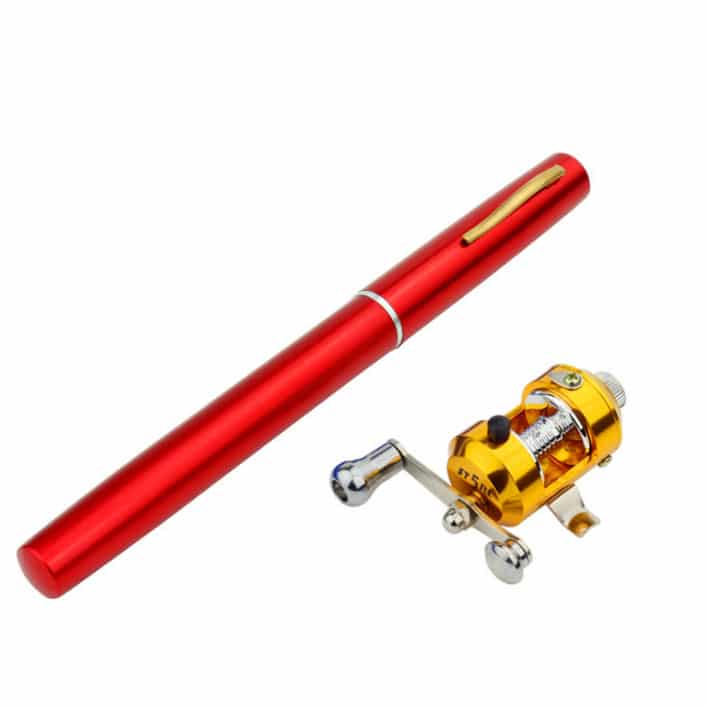 Collapsible Fishing Pole Pen Red