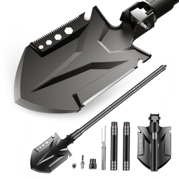Multifunctional Tactical Shovel, Folding Outdoor Survival Tool Made of