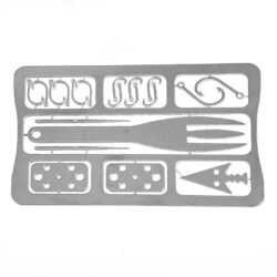 20-in-1 Fishing Multitool Survival Card with Fork