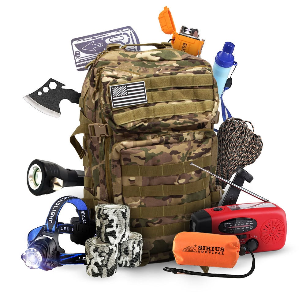 Bug Out Bag Builder - Go Bag Kit -50L Backpack - Sirius Survival