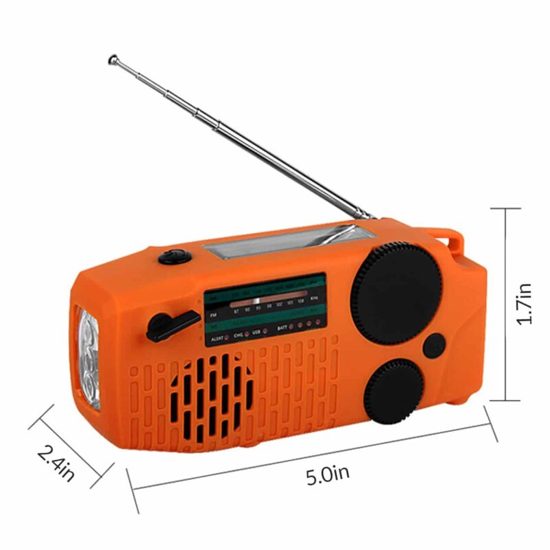 Premium Portable Emergency Weather Radio - Hand Crank, Self-Powered, AM ...