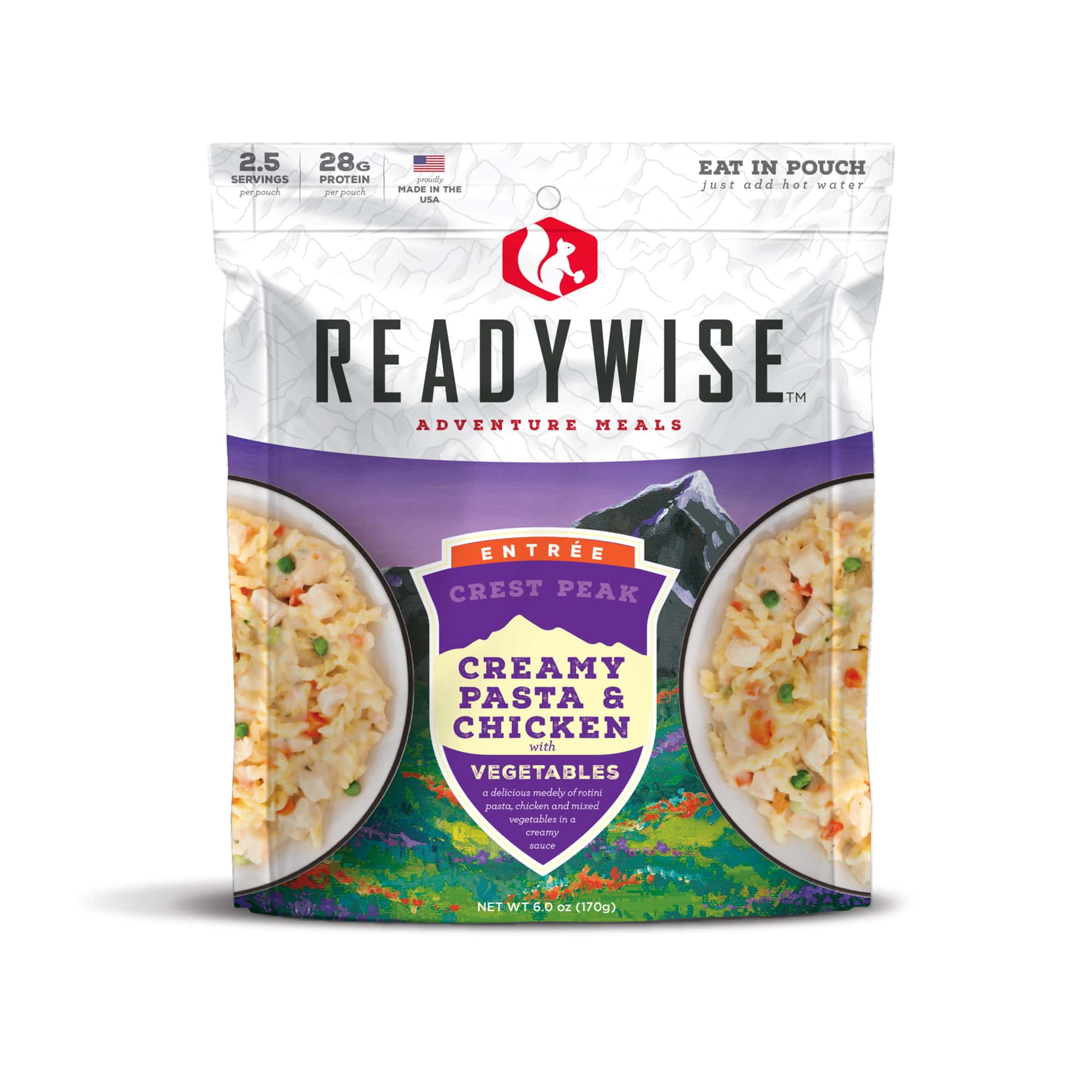 Crest Peak Creamy Pasta & Chicken - 6 Count Case - ReadyWise - Sirius ...