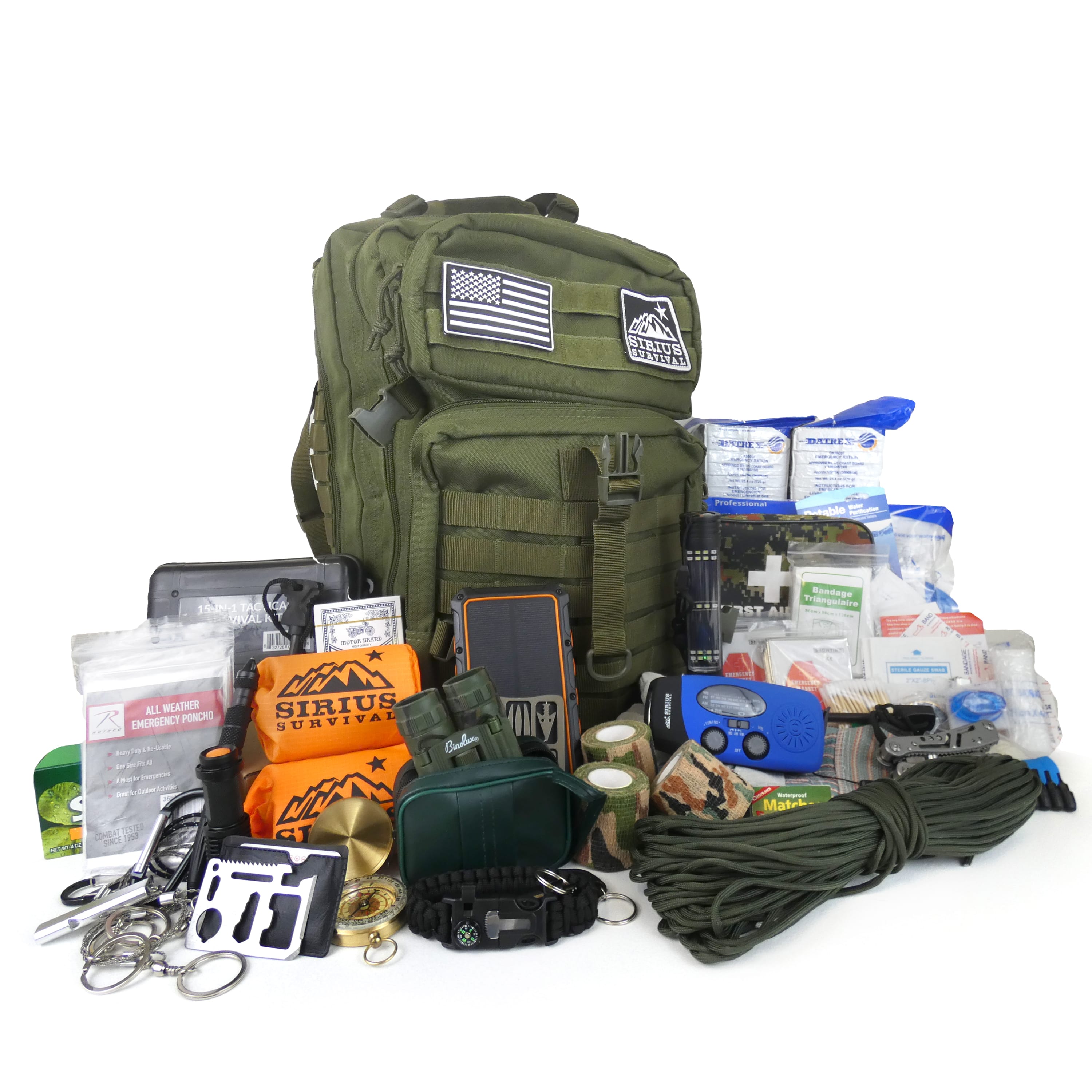 Pre-Packed Emergency Survival Kit/Bug Out Bag For 2 – 175+ Pieces