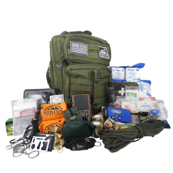 PrePacked Bug Out Bag 72 Hour Kit For 2 People Bugout Backpack Survival Kit Sirius Survival