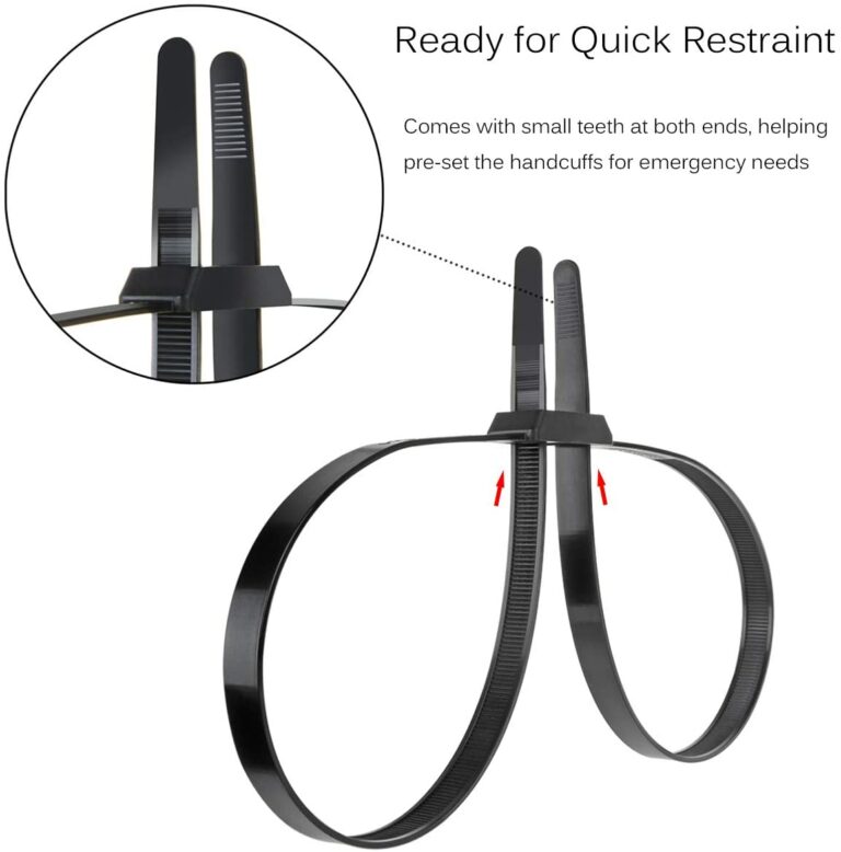 Heavy Duty Zip Tie Handcuffs, 10pk, Black Sirius Survival