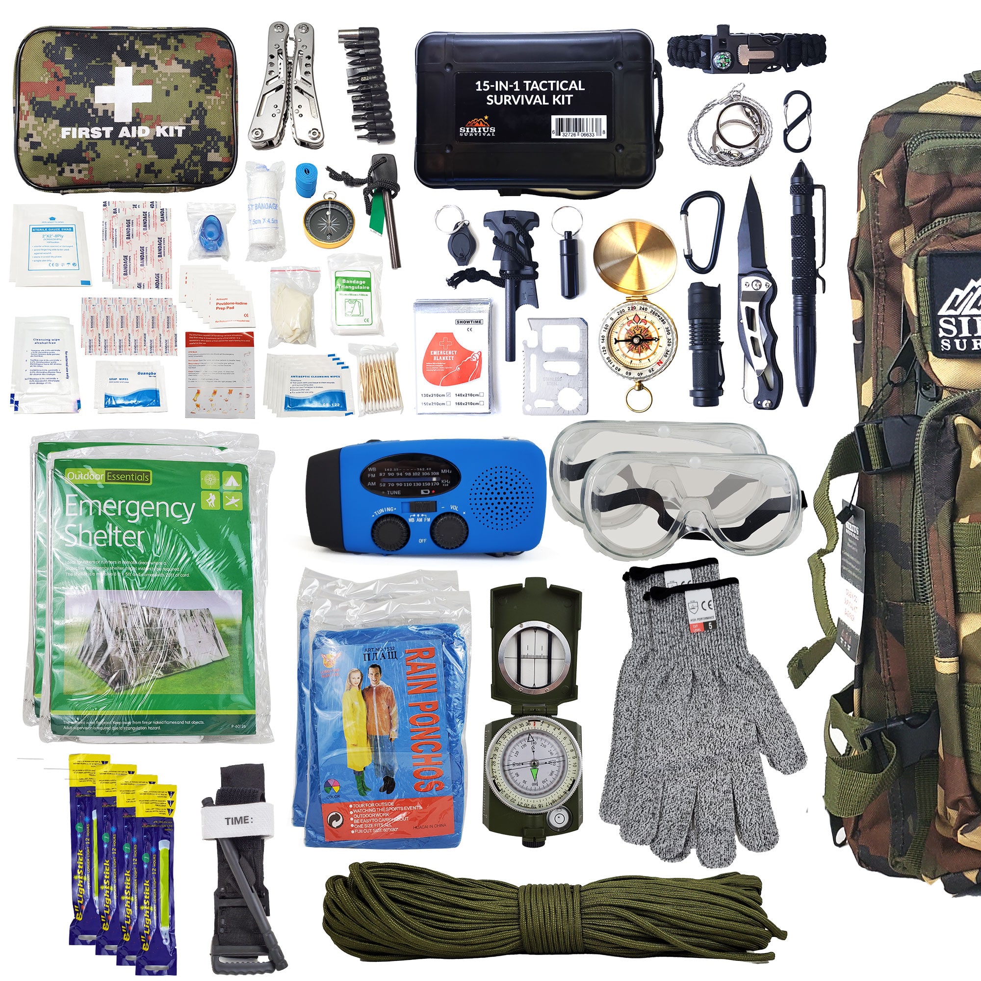 Pre-Packed Survival Backpack - Survival Kit For Family - Sirius Survival