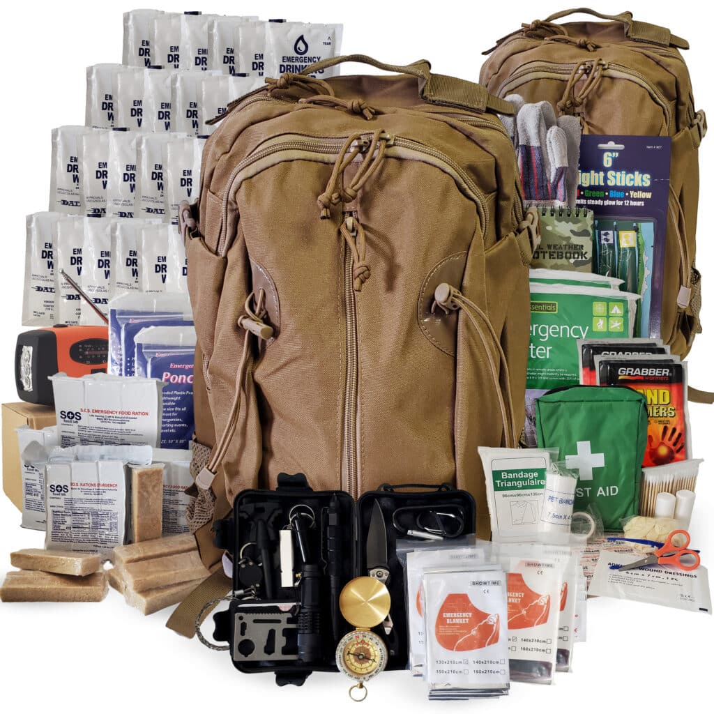 Emergency Survival Food Bars & Water Gear For Boat Ditch Bag - 5 Year Shelf Life, Waterproof
