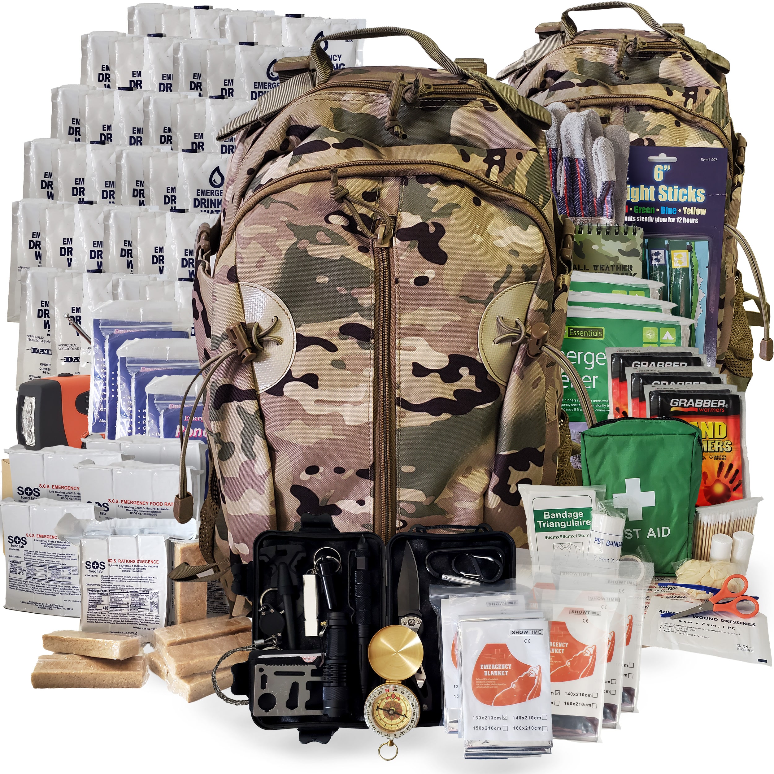 6 Person Emergency Kit / Survival Backpack For 72 Hours - Sirius