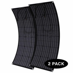 [2-PACK] 100-Watt ETFE Flexible Solar Panel - Ultra Light & Thin - Off-Grid - Monocrystalline - All Black