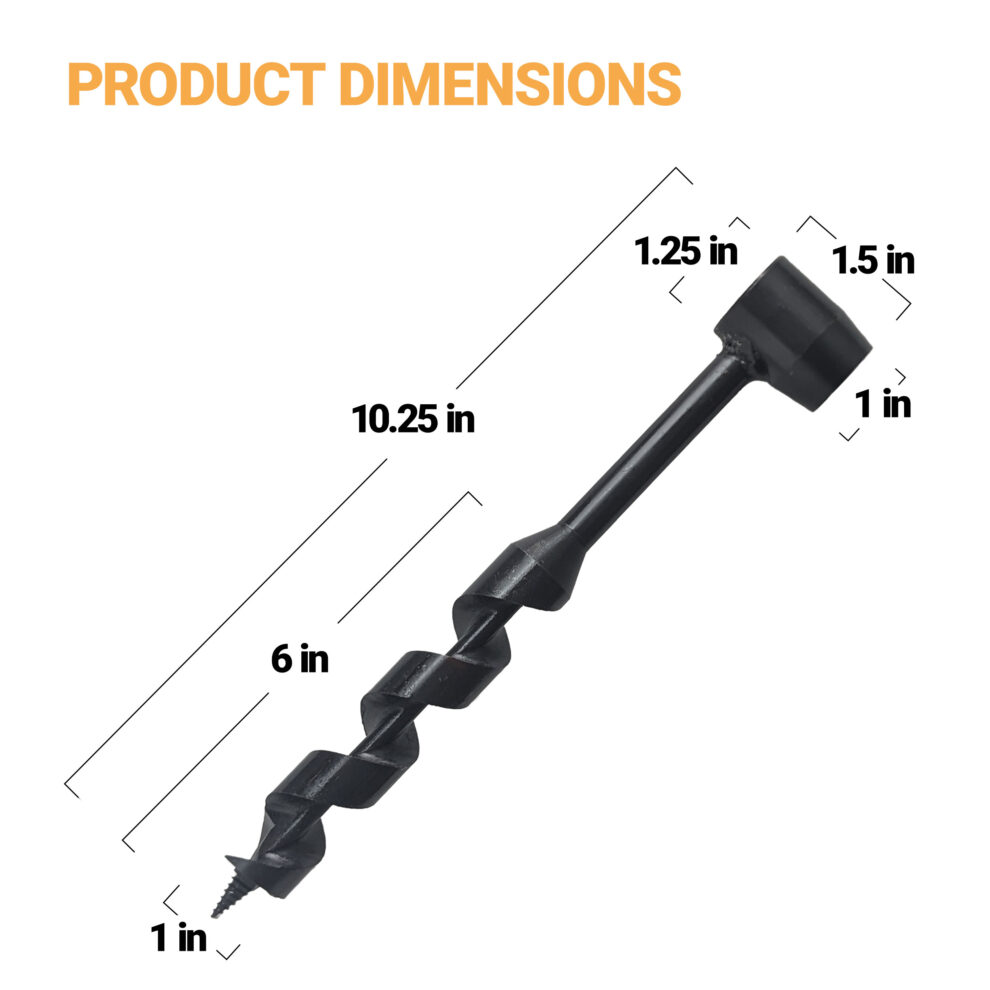 1-Inch Bushcraft Manual Bore Auger Tool - 10in Length - Sirius Survival