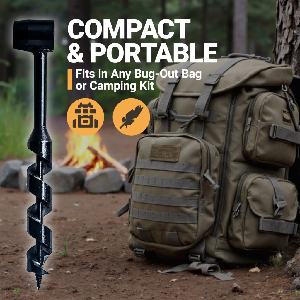 1-Inch Bushcraft Manual Bore Auger Tool - 10in Length - Sirius Survival