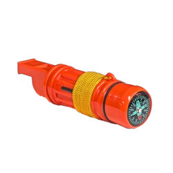 5-in-1 Emergency Survival Whistle – Compass, Signal Mirror, Fire Starter Striker, Waterproof Storage, Lanyard