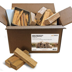 Mini Firewood & Fatwood - 100% Natural Hardwood - 4in Lengths for Table Top Fire Pit Mesa, Pizza Oven, Smoker & More - 5LB