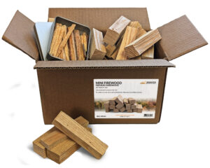 Mini Firewood & Fatwood - 100% Natural Hardwood - 4in Lengths for Table Top Fire Pit Mesa, Pizza Oven, Smoker & More - 5LB