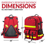 50L Emergency Response Backpack - Red - Ultra-Durable 1200D HighVis Reflective EMS Jump Bag - Heavy Duty EMS Back Pack for Emergency Preparedness - Disaster Prep & Bug Out Kits - Image 7