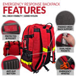 50L Emergency Response Backpack - Red - Ultra-Durable 1200D HighVis Reflective EMS Jump Bag - Heavy Duty EMS Back Pack for Emergency Preparedness - Disaster Prep & Bug Out Kits - Image 3